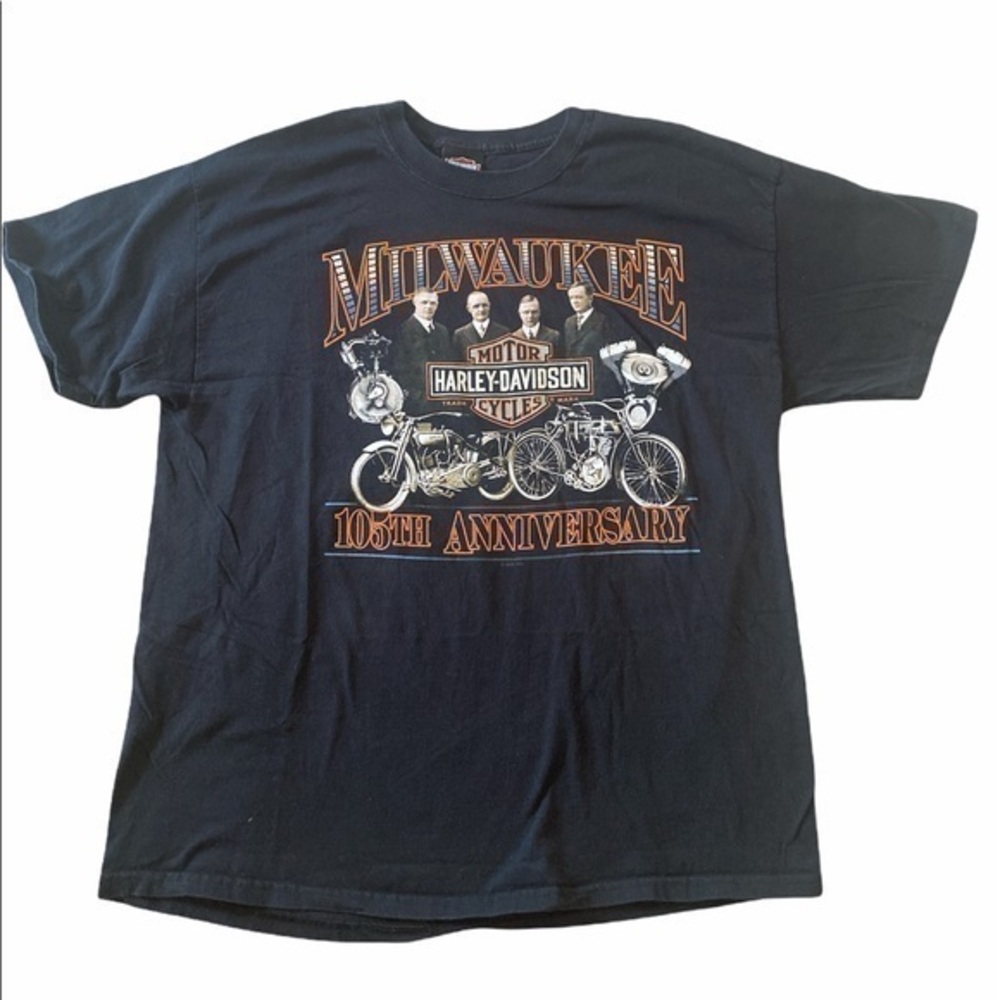 Harley-Davidson Milwaukee 105th Anniversary Black Graphic T-Shirt XL - Picture 2 of 7